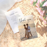 Cartão De Agradecimento Casamento de Fotografia Mínimo da Tipografia Elega<br><div class="desc">Um elegante cartões de agradecimentos fotográfico que combina com a nossa coleção de fotos de casamento Feliz de sempre. Este design apresenta sua foto e "obrigado você" em tipografia elegante! A parte traseira da placa apresenta uma mensagem personalizada de obrigado sincero - você expressa sua gratidão aos amigos e à...</div>