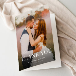 Cartão De Agradecimento Casamento de Fotografia Mínimo do Tipo Elegante