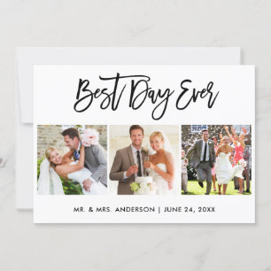 Cartão De Agradecimento Casamento de Fotografia no Melhor Dia de Escova 3