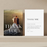 Cartão De Agradecimento Casamento de Fotografia Simples e Minimalista Eleg<br><div class="desc">Diga obrigado com estilo de eterno usando o Cartões de agradecimentos de Casamento de Foto Simples e Elegante da Tipografia Simples, projetado com a elegante tipografia e sua foto favorita de casamento. Apresentando linhas limpas e um layout moderno e minimalista, esta placa combina elegância e simplicidade para deixar sua mensagem...</div>