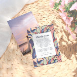 Cartão De Agradecimento Casamento de Fotografias Abstrato Maximalista Colo<br><div class="desc">Um cartões de agradecimentos fotográfico único que combina com a nossa coleção de Casamento Único Floral de Abstrato Colorido Negrito. Este design apresenta um padrão botânico abstrato em tons sujos de rosa, roxo, verde e azul. Há uma mensagem de obrigado, personalizada e sentida, para expressar sua gratidão aos amigos e...</div>