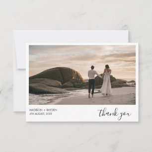 Cartão De Agradecimento Casamento de Fotografias Azul na Paisagem do Marin