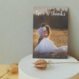 Cartão De Agradecimento Casamento de Fotografias com Amor e Obrigados Mode