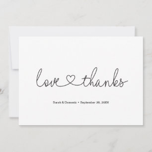 Cartão De Agradecimento Casamento de Fotografias com Script de Coração Per