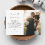 Cartão De Agradecimento Casamento de Fotografias com Script Romântico Mini<br><div class="desc">Mostre gratidão com estes cartões modernos e elegantes que contêm a sua fotografia e texto personalizados. Adicione facilmente seus detalhes clicando na opção "personalizar".</div>