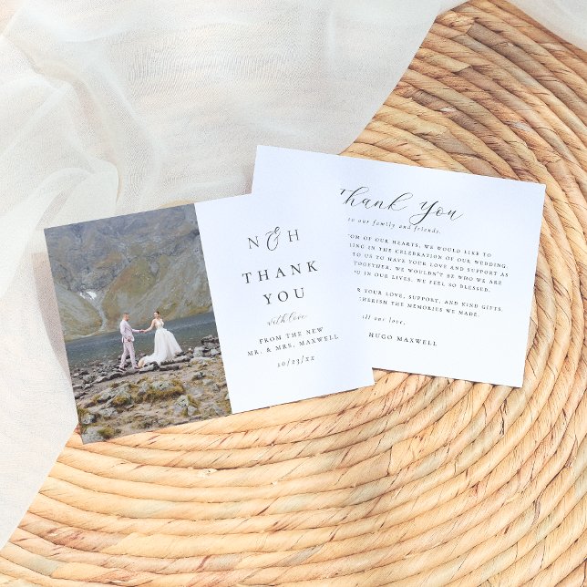 Cartão De Agradecimento Casamento de Fotografias de Ampersand para Iniciai (Criador carregado)