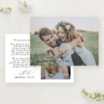 Cartão De Agradecimento Casamento de Fotografias de Caligrafia Moderna e O<br><div class="desc">Obrigado seus convidados por fazer parte de seu dia especial com um lindo Cartões de agradecimentos de casamento Foto por Amor e Obrigados Modernos. Este cartão maravilhoso apresenta uma elegante fonte de caligrafia moderna e duas fotos doces, uma sangra de cheio. Além disso, a parte de trás do cartão permite...</div>