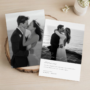 Cartão De Agradecimento Casamento de Fotografias de Cláudio de Script Mini