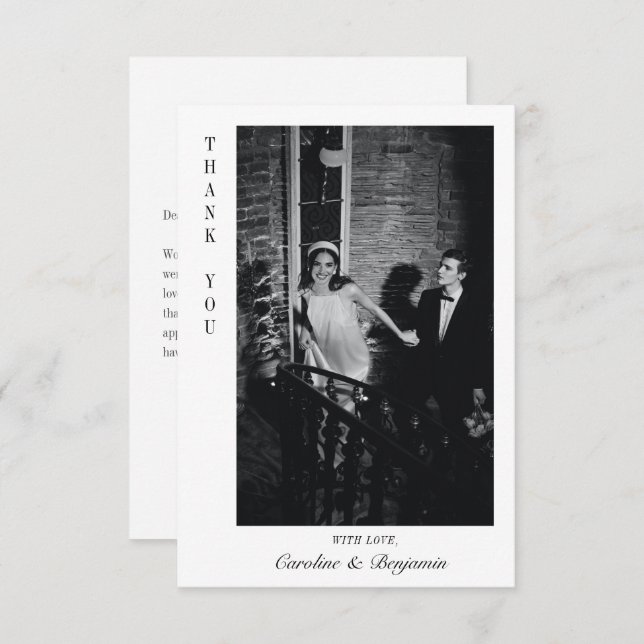 Cartão De Agradecimento Casamento de Fotografias de Mensagens Personalizad (Frente/Verso)