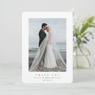 Cartão De Agradecimento Casamento de Fotografias de Solteiro Ultra Minimo