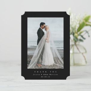 Cartão De Agradecimento Casamento de Fotografias do Solteiro Ultra Mínimo