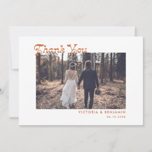 Cartão De Agradecimento Casamento de Fotografias Imporais Modernas Retro