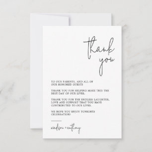Cartão De Agradecimento Casamento de Fotografias Modernas com Na moda de C