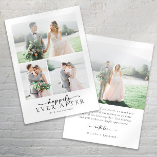 Cartão De Agradecimento Casamento de Fotografias Múltiplas por Script Eleg