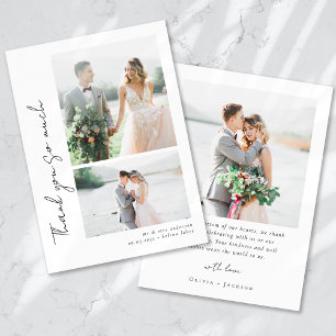 Cartão De Agradecimento Casamento de Fotografias Múltiplas por Script Româ
