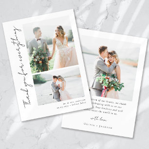 Cartão De Agradecimento Casamento de Fotografias Múltiplas por Script Româ