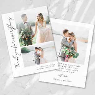 Cartão De Agradecimento Casamento de Fotografias Múltiplas por Script Româ