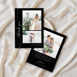 Cartão De Agradecimento Casamento de Fotografias Múltiplas por Script Româ