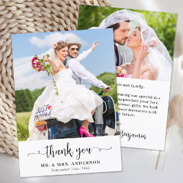 Cartão De Agradecimento Casamento de Fotografias Personalizadas de Chic Si