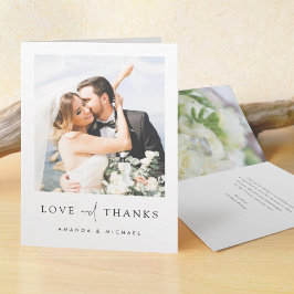 Cartão De Agradecimento Casamento de Fotografias Personalizadas de Script
