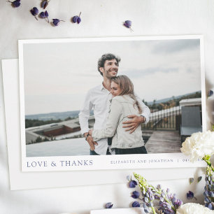 Cartão De Agradecimento Casamento de Fotografias Personalizadas de Script