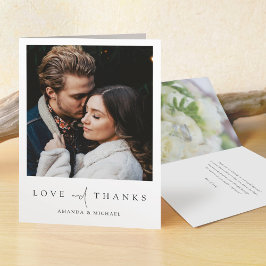 Cartão De Agradecimento Casamento de Fotografias Personalizadas de Script