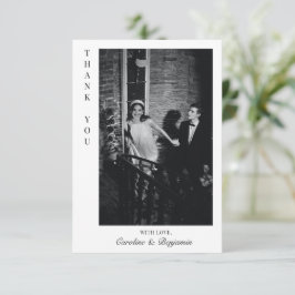 Cartão De Agradecimento Casamento de Fotografias Personalizadas Modernas e