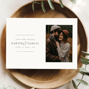 Cartão De Agradecimento Casamento de Fotografias Personalizadas Moderno El