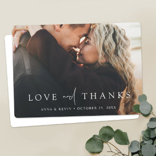 Cartão De Agradecimento Casamento de Fotografias Personalizadas Moderno El