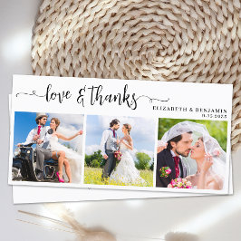Cartão De Agradecimento Casamento de Fotografias Personalizado por Chic Mo