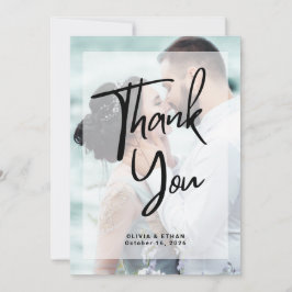 Cartão De Agradecimento Casamento de Fotografias por Sobreposição Moderna