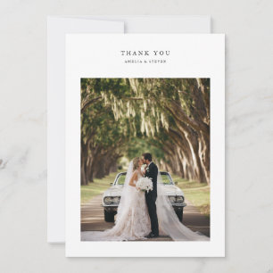 Cartão De Agradecimento Casamento de Fotografias Simples Moderno