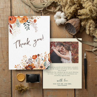 Cartão De Agradecimento Casamento de fotos botânicas autóctones