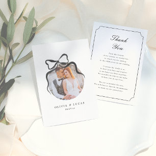Cartão De Agradecimento Casamento de fotos brancas e pretas do Arco elegan