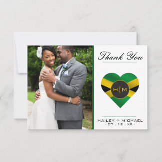 Cartão De Agradecimento Casamento de Fotos com Caribe de Bandeira jamaican