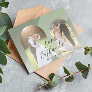 Cartão De Agradecimento Casamento de fotos da arca do amor e obrigados