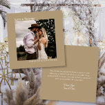 Cartão De Agradecimento Casamento de Fotos de Obrigados de Amor Sandy Tan<br><div class="desc">Esta simples carta é uma forma excelente de obrigado para seus convidados de casamento, família e membros da sua festa noiva por fazerem parte do seu dia especial. O design minimalista mostra sua foto em um bronzeado arenoso, um buff de champanhe ou fundo colorido de mocha com leitura de texto...</div>