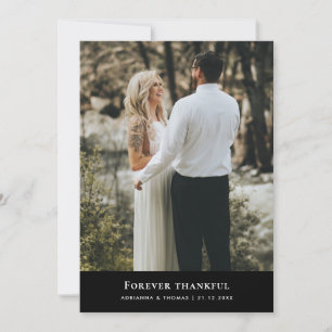 Cartão De Agradecimento Casamento de Fotos do Casal Elegante para sempre