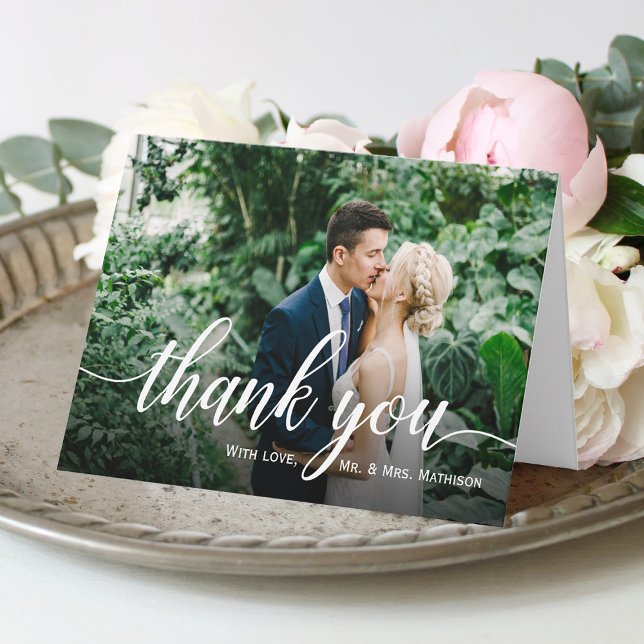 Cartão De Agradecimento Casamento de Fotos Favorito Obrigado (Criador carregado)