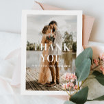 Cartão De Agradecimento Casamento de fotos simples e elegante<br><div class="desc">Cartões de agradecimentos de casamento de fotos simples e elegante. Entre em contato comigo se precisar de itens adicionais.</div>