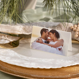 Cartão De Agradecimento Casamento de Fotos Simples Minimalista|Dourado