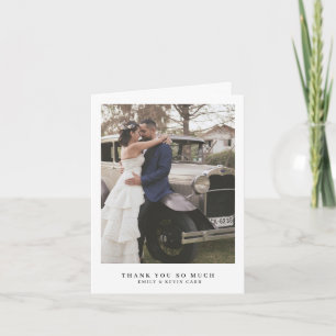 Cartão De Agradecimento Casamento de Fotos Simples Moderno Minimalista