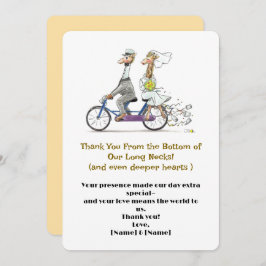 Cartão De Agradecimento Casamento de Girafa Whimsical