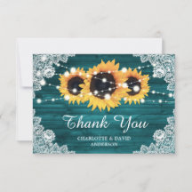 Casamento de Girassol de Madeira Rústica Teal