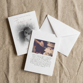 Cartão De Agradecimento Casamento de gradiente de foto românica