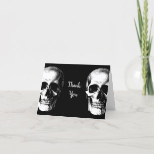 Cartão De Agradecimento Casamento de Halloween Gótico do Caveira Obrigado 