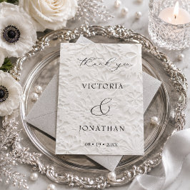 Cartão De Agradecimento Casamento de Inverno com Letra Elegante