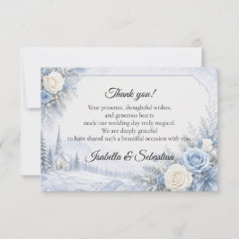 Cartão De Agradecimento Casamento de Inverno Encantado