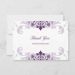 Cartão De Agradecimento Casamento de Ironworks Elegante Roxo de Plum Cláss