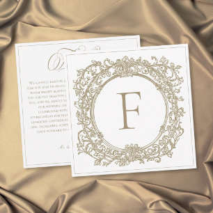 Cartão De Agradecimento Casamento de Jardim com Brasão de Ouro Elegante Vi